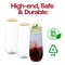 Clear with Gold Stemless Plastic Champagne Flutes - 9 oz. (64 Glasses)
